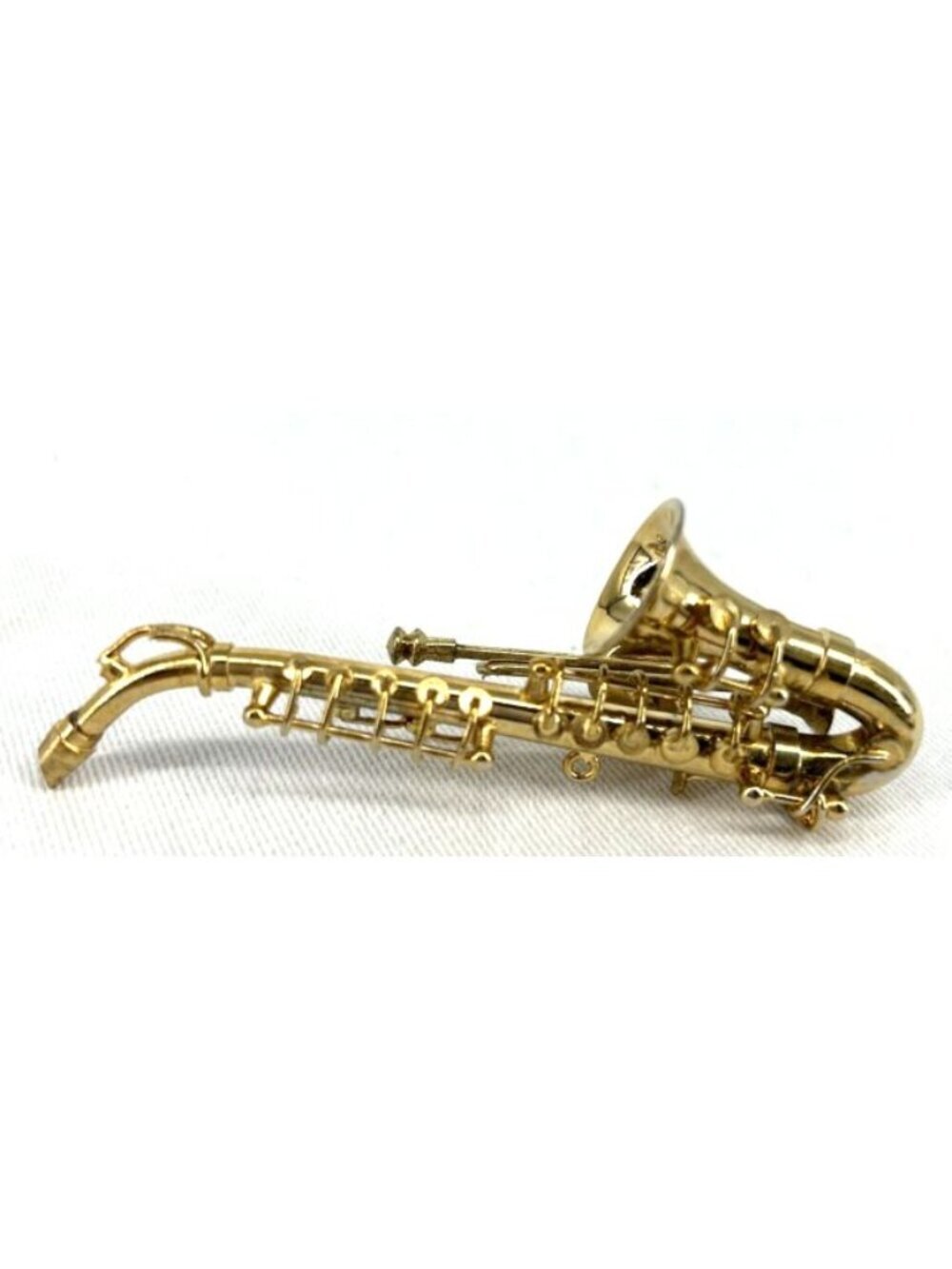 Dollhouse Miniature Saxophone Musical Instrument Accessories Metal 3.25"